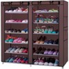 Coucheta 12-Slot Shoe Organizer - Double Row Fabric Storage Cabinet, 6-Tier Space Saver, Brown - 2 of 4