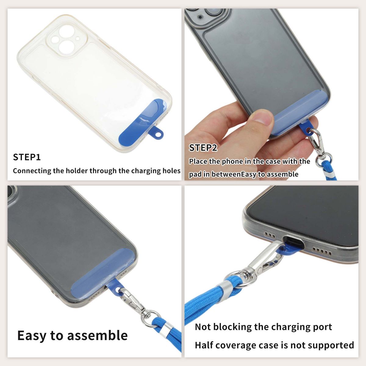 Unique Bargains Adjustable Mobile Phone Strap with Universal Patch Light Yellow 1 Pc - thumbnail 4