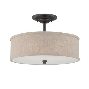 Quoizel Lighting Cloverdale 3 - Light Semi-Flush Mount in  Mottled Cocoa - 1 of 4