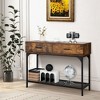 Costway Console CouchTable with 2 Drawers Metal Frame Entryway Table for Living Room - 4 of 4
