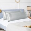 PiccoCasa Satin Luxury Silky Smooth Long Satin Zipper Closure Body Pillowcases 2 Pcs - 2 of 4