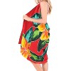 LA LEELA Women's Summer Beach Bikini Wraps Swimwear Cover up Wrap Skirt Bathing suit Swimsuit Sarong Coverups for Women One Size Red, Floral - 3 of 4