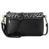 FATMOON Color Block Leopard Print Crossbody Bag  - Small Phone Purse with Modern Style Leather Carving and Wristlet Wallet - 2 of 4
