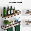 Attop Meangood Floating Shelves Wall Mounted Set of 2, Rustic Wood Wall Storage Shelves - 2 of 4