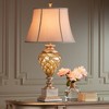 Barnes and Ivy Traditional Table Lamp with LED Nightlight Dimmer 33 3/4" Tall Mercury Glass Off-White Shade for Bedroom Nightstand - image 3 of 4