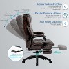 High Back Big & Tall 400lb Office Chair with Footrest Bonded Leather Ergonomic Executive Desk Computer Swivel Chair, Oversized Armchairs-The Pop Home - 4 of 4