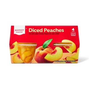 Diced Peaches In Light Syrup Fruit Cups 4ct - Market Pantry™ - 1 of 3