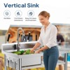 Winado 39 in. Freestanding Stainless Steel Single Bowl Kitchen Sink Commercial Laundry/Utility Sink in Silver with Shelves and Hanging Hooks - 3 of 4