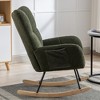 Aukfa Soft Teddy Fabric Rocking Chair w/Pocket - Ergonomic Nursery Glider, Solid Wood Base, 253LB Capacity for Living Room & Bedroom - 4 of 4
