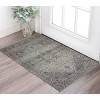 Light Blue Gray And Pink Oriental Hand Woven Area Rug With Fringe - 2 of 4