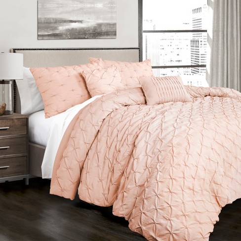 King 5pc Ravello Pintuck Comforter Set Blush Lush Dcor Target