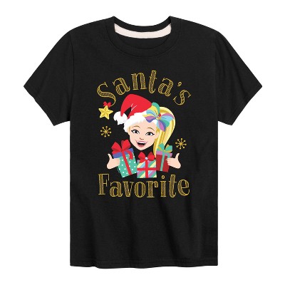 JoJo Siwa Santas Favorite Short Sleeve Graphic T-Shirt - Black - 3T