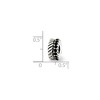 Black Bow Jewelry Sterling Silver with Black Crystals Fluted Spacer Bead Charm - 2 of 3