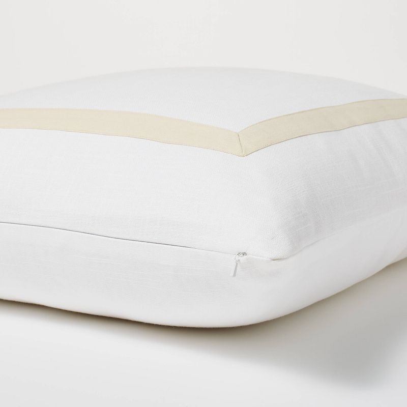 Euro Cotton Slub Border Applique Decorative Throw Pillow White/Camel - Threshold&#8482; designed with Studio McGee, 5 of 10