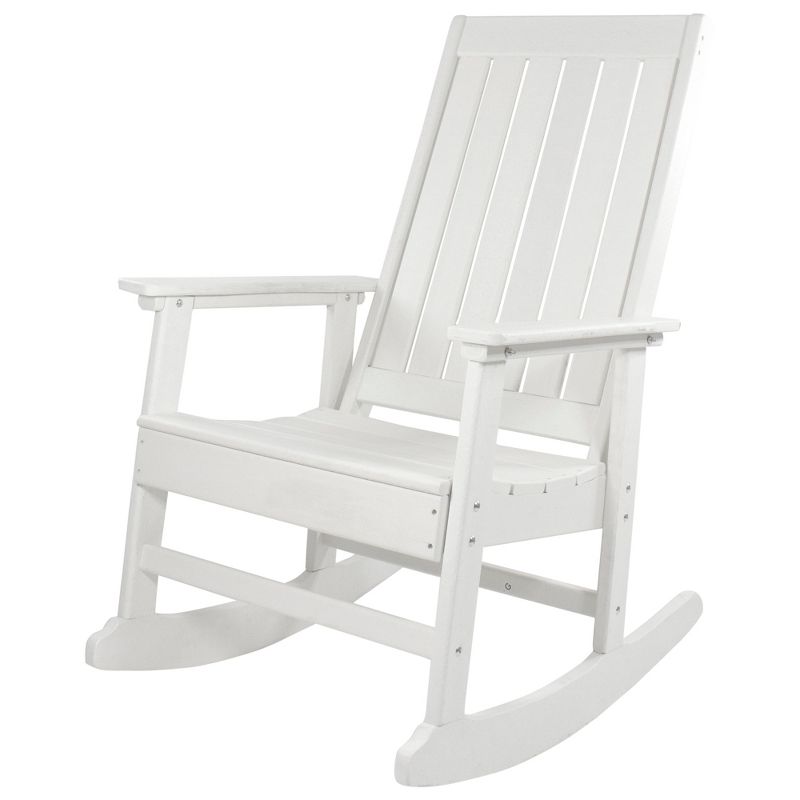 Northlight All Weather Recycled Plastic Outdoor Rocking Chair, White, 1 of 6