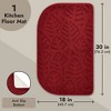 Farmlyn Creek Slip-Resistant Kitchen Floor Mat, Half Round Red Kitchen Rug with Rubber Backing for Office, Sink, Laundry Room, Red, 18x30 In - 4 of 4