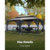 GustoWave 12'x20' Outdoor Double Hardtop Patio Gazebo for Deck, Backyard, Lawn, Garden, Grey - 2 of 4