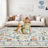 Washable Floral Rug, Non-Slip Low Pile Carpet, Soft Stain-Resistant Farmhouse Accent Rug for Living Room Bedroom Dining Room - 4 of 4