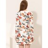 Allegra K Women's Peter Pan Collar Contrast Printed A-Line Short Dresses - 3 of 4