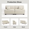 Beige 87" Corduroy Couch  with 2 Pillows, Sailboat-Shape Deep Seat Sofa for Living Room, Small Space, Office, Apartment-Morden Fort - 4 of 4