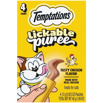 Temptations Puree with Chicken Flavor Squeezable Lickable Cat Treats