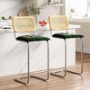 AZL1 Life Concept Dining Sets Set of 2 Upholstered Leather Barstools with Rattan Back Stools Armless Bar for Kitchen Island, Green, 18.9"*17.7"*42.5" - 4 of 4