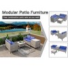 4 Pieces Patio Furniture Set,Outdoor Rattan Chair Wicker Sofa Garden Conversation Bistro Sets for Yard,Pool, Backyard - 4 of 4