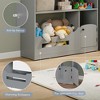 Senfot 2-Tier Kids Bookshelf & Toy Storage Organizer with Built-In Motion Sensor Light Wooden House-Shaped Book Rack, White - 4 of 4