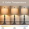 Itopfox Rustic Table Lamp Set of 2 with USB Charging, Farmhouse Bedside Lamps for Living Room Bedroom Office Vintage Grey Finish & Soft Fabric Shade - 4 of 4