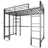 Karl Home Black Twin Loft Bed with Desk, Metal Bunk Bed No Spring Box Need - 2 of 4