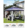 11'x11' Outdoor Metal Gazebo with Mosquito Netting & Zipper Door, UV & Water Resistant Canopy Shelter, Ideal for Backyard, Garden, Deck - 4 of 4