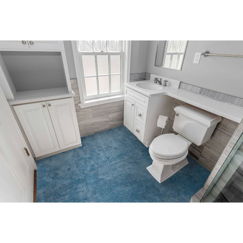 6&#39;x9&#39; Washable Bathroom Carpet Basin Blue - Garland Rug, 3 of 8