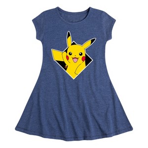 Girls' - Pokémon - Diamond Pikachu Fit & Flair Cap Sleeve Dress - 1 of 3