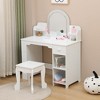 Kids Vanity with Lighted Mirror & Stool, Little Girls Vanity with Adjustable LED Light - 4 of 4
