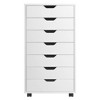 Halifax 7 Drawer Cabinet With Casters White - Winsome : Target