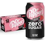 Dr Pepper Strawberries & Cream Zero Soda - 12pk/12 fl oz Cans
