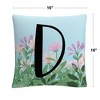 Pink Floral Garden Letter Illustration By Abc 16 X 16 Decorative Throw Pillow by Trademark Fine Art - 4 of 4
