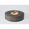 12" H Fibre Reinforced Concrete Round Outdoor Fire Pit Table with Hidden Tank Compartment - 3 of 4