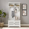 Sarah Hall Tree White - Crosley: Entryway Organizer with Shelving, Coat Hooks, Shoe Cabinet - 3 of 4