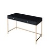 Royal Hampton Writing Desk with 2 Storage Compartments, Black and Gold - 3 of 4