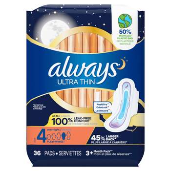 Always Radiant Overnight Sanitary Pads With Wings - Scented - Size