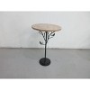 Okak Small Round 24.4"H Side Center Tables Solid Acacia Wood Patio End Table Coffee Table Small Drink Table Outdoor&Indoor, Acacia Wood - 4 of 4