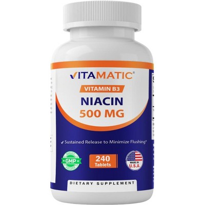 Niacin (Vitamin B3) 500mg, Sustained Release - 240 Tablets