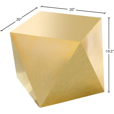 Gemma 20" Gold Stainless Steel Diamond End Table