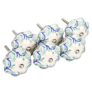 Unique Bargains Hand Painted Ceramic Door Wardrobe Cupboard Cabinet Knobs - 1 of 4