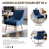 SEYNAR Modern Glam Boucle Pleated Velvet Dining Chair or Vanity Chair Set of 4 with Rear Handle - 4 of 4