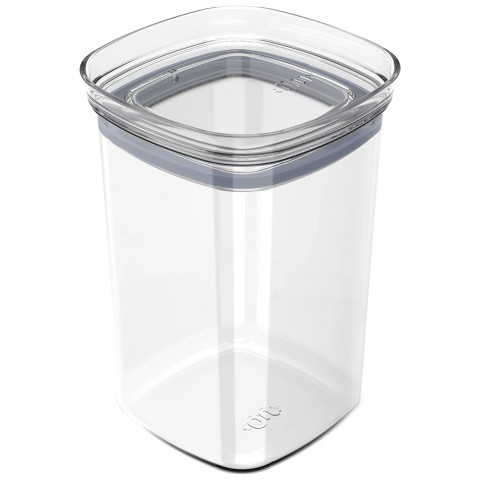 OU Airtight Food Storage Container 2.1qt, BPA Free Clear Plastic Food Storage Container with Leak Proof Lid, Stackable Kitchen Pantry Organizer
