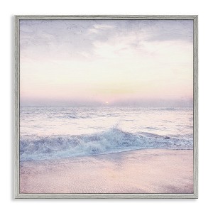 Stupell Industries Crashing Beach Waves Morning Sunrise, 12" x 12" - 1 of 4