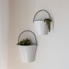 Set of 2 Pail Wall Planters White Metal by Foreside Home & Garden - 2 of 4