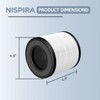 Nispira PU-P05/AC201B Replacement Filter for FULMINARE PU-P05 and Purivortex AC201B Air Clean Purifier 3-in-1 True HEPA Activated Carbon, 3 Packs - 4 of 4